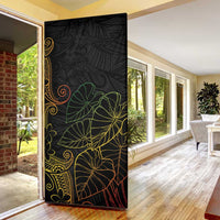 Aloha Hawaii Kalo Door Cover Reggae Taro Polynesian Pattern - Polynesian Pride