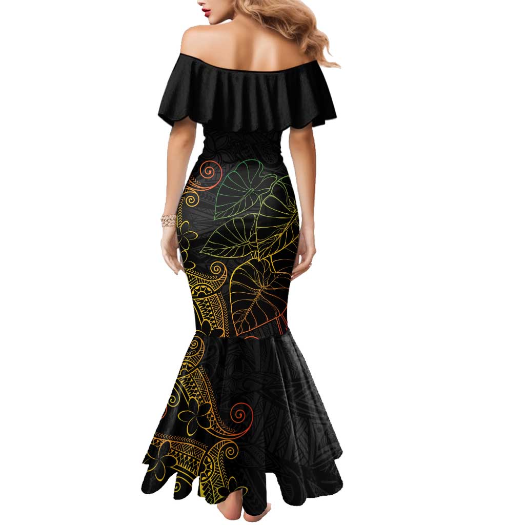 Aloha Hawaii Kalo Family Matching Mermaid Dress and Hawaiian Shirt Reggae Taro Polynesian Pattern - Polynesian Pride