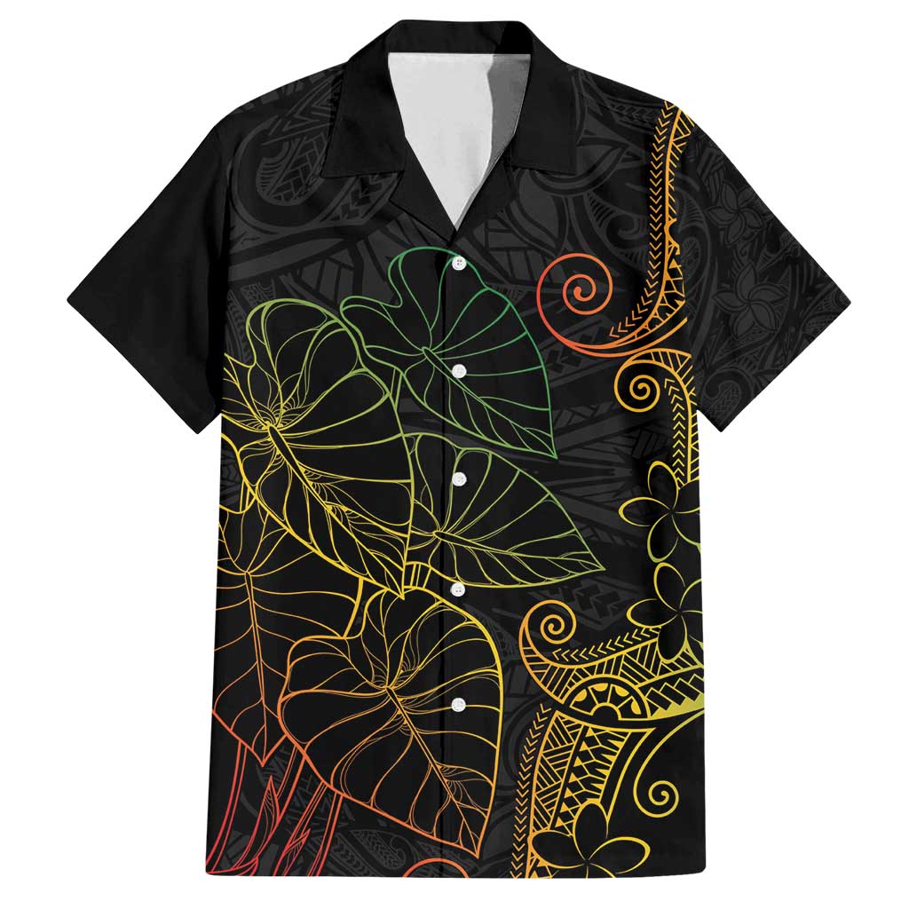 Aloha Hawaii Kalo Family Matching Off Shoulder Short Dress and Hawaiian Shirt Reggae Taro Polynesian Pattern - Polynesian Pride