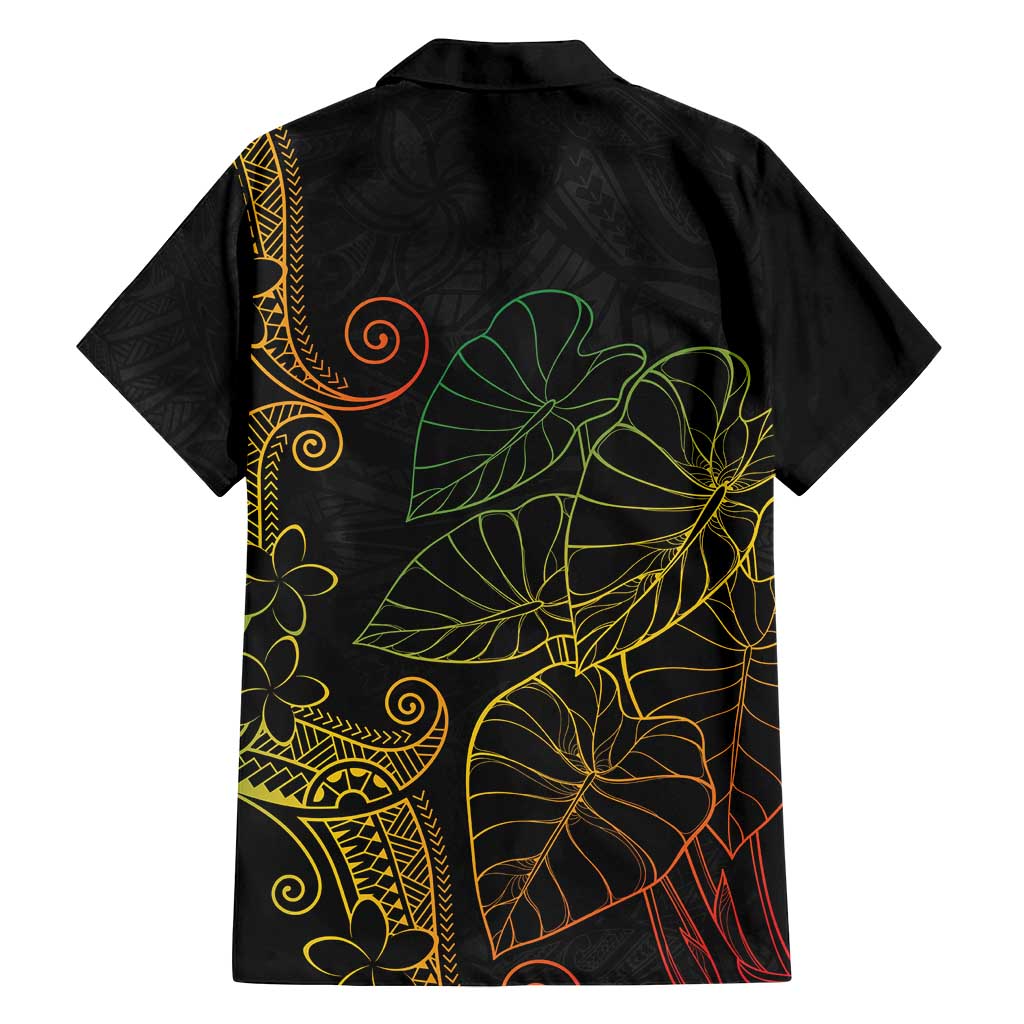Aloha Hawaii Kalo Family Matching Off Shoulder Short Dress and Hawaiian Shirt Reggae Taro Polynesian Pattern - Polynesian Pride