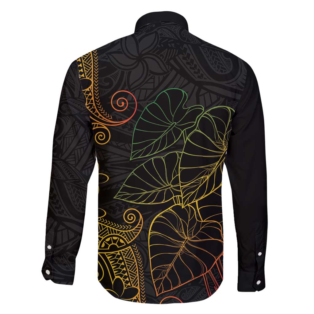 Aloha Hawaii Kalo Family Matching Short Sleeve Bodycon Dress and Hawaiian Shirt Reggae Taro Polynesian Pattern - Polynesian Pride