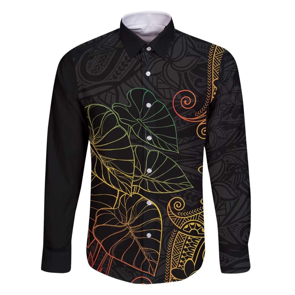 Aloha Hawaii Kalo Family Matching Summer Maxi Dress and Hawaiian Shirt Reggae Taro Polynesian Pattern - Polynesian Pride