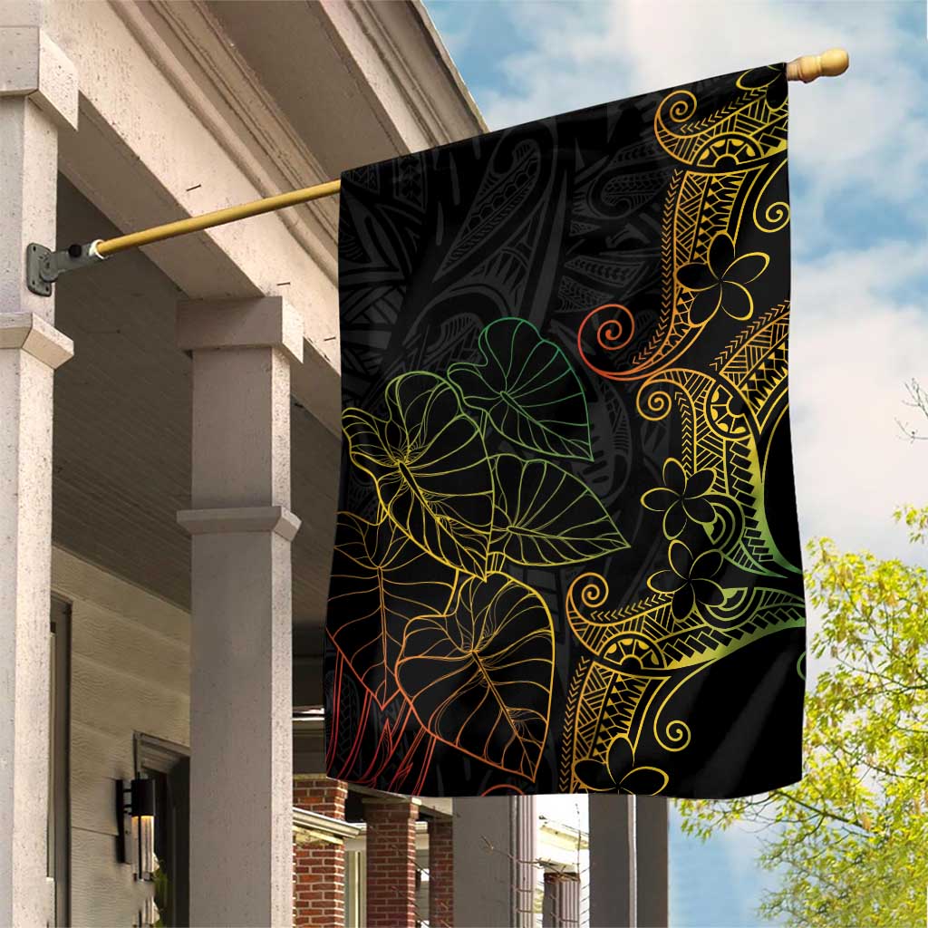 Aloha Hawaii Kalo Garden Flag Reggae Taro Polynesian Pattern LT14 House Flag Black - Polynesian Pride