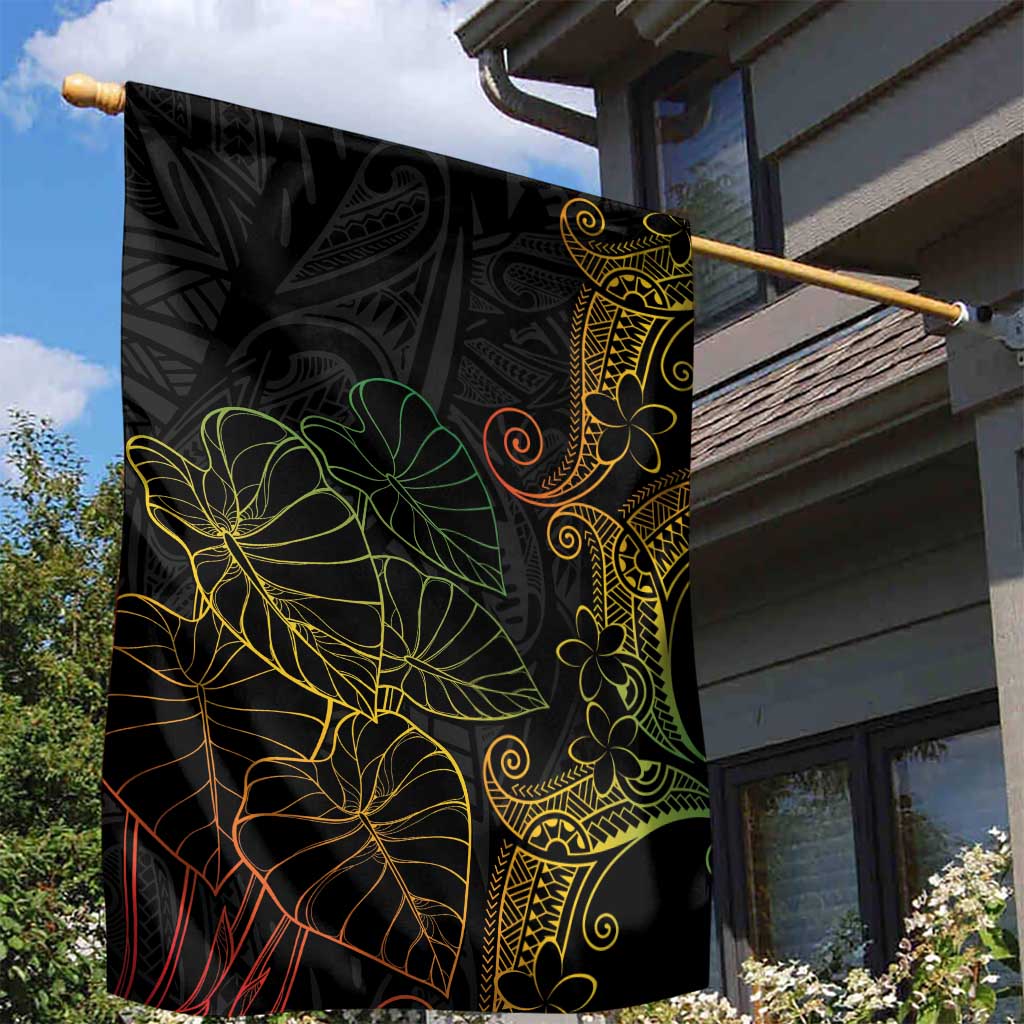 Aloha Hawaii Kalo Garden Flag Reggae Taro Polynesian Pattern - Polynesian Pride