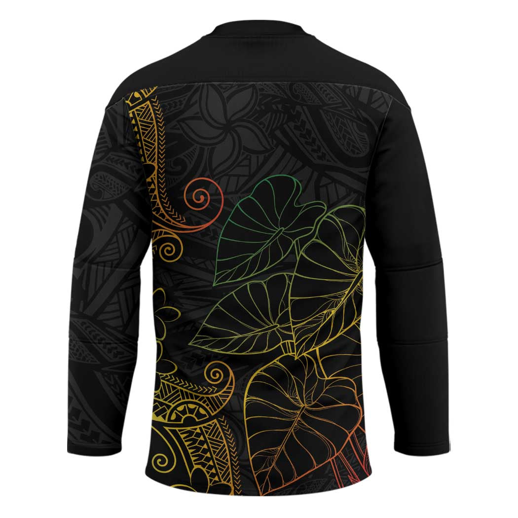 Aloha Hawaii Kalo Hockey Jersey Reggae Taro Polynesian Pattern LT14 - Polynesian Pride
