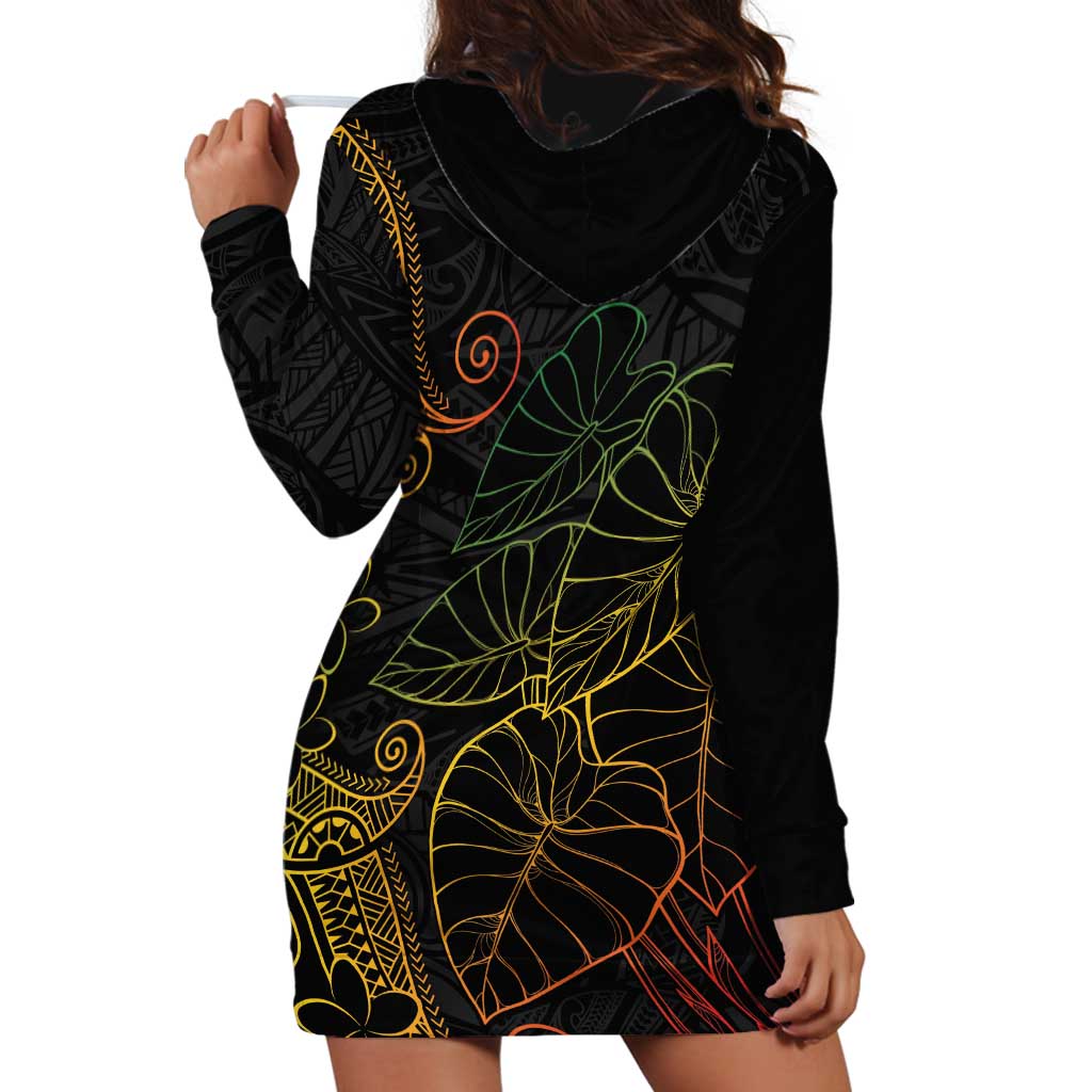 Aloha Hawaii Kalo Hoodie Dress Reggae Taro Polynesian Pattern - Polynesian Pride