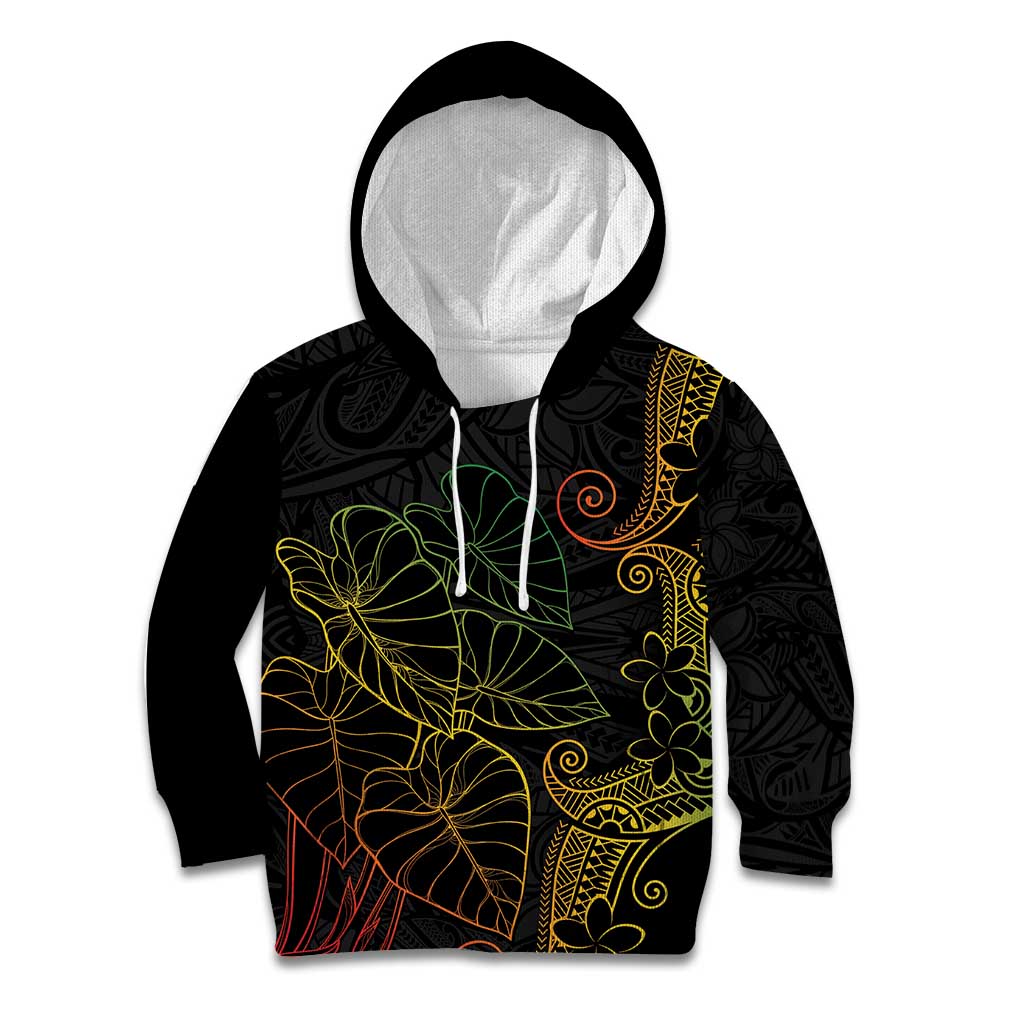 Aloha Hawaii Kalo Kid Hoodie Reggae Taro Polynesian Pattern LT14 Hoodie Black - Polynesian Pride