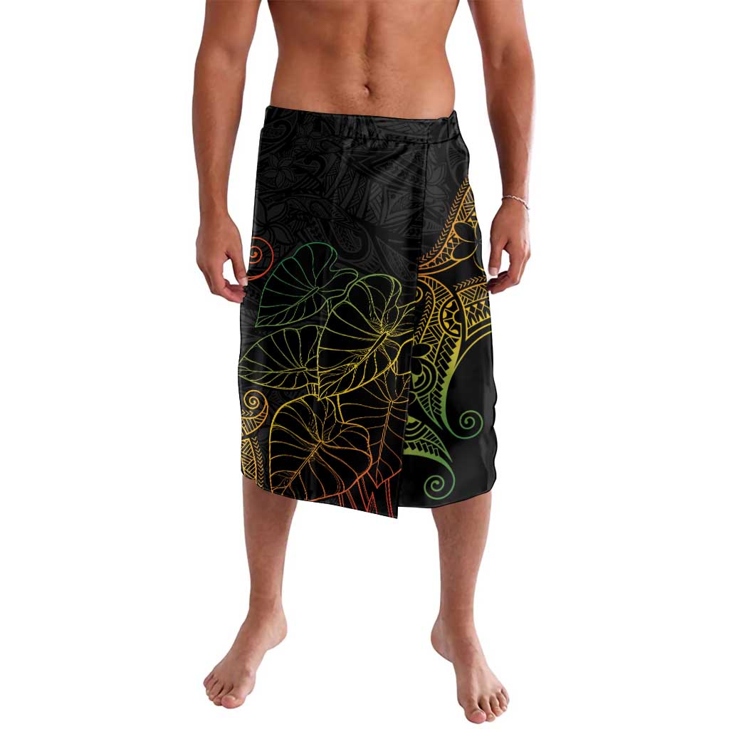 Aloha Hawaii Kalo Lavalava Reggae Taro Polynesian Pattern LT14 Black - Polynesian Pride