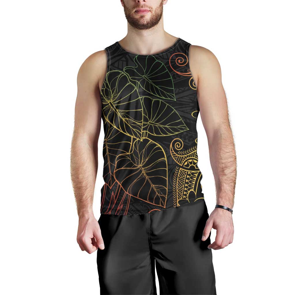 Aloha Hawaii Kalo Men Tank Top Reggae Taro Polynesian Pattern - Polynesian Pride