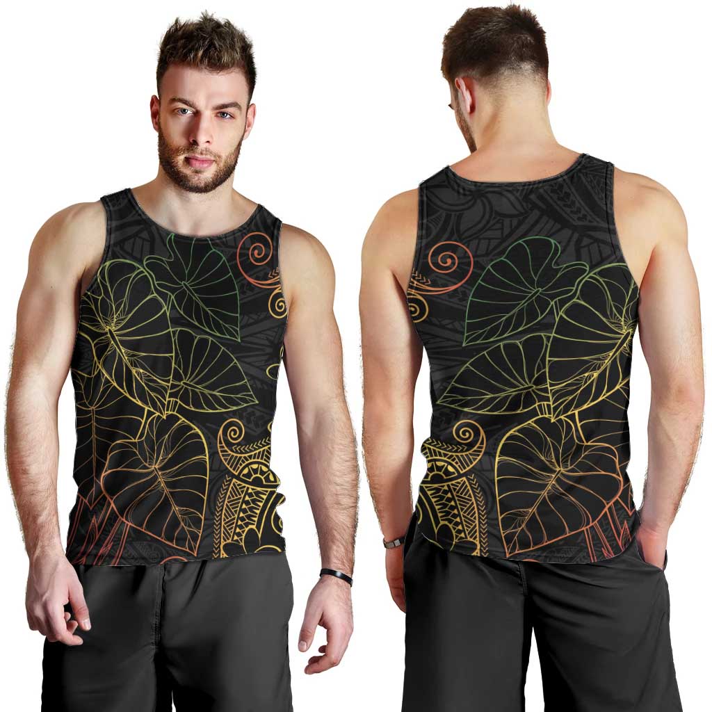 Aloha Hawaii Kalo Men Tank Top Reggae Taro Polynesian Pattern - Polynesian Pride