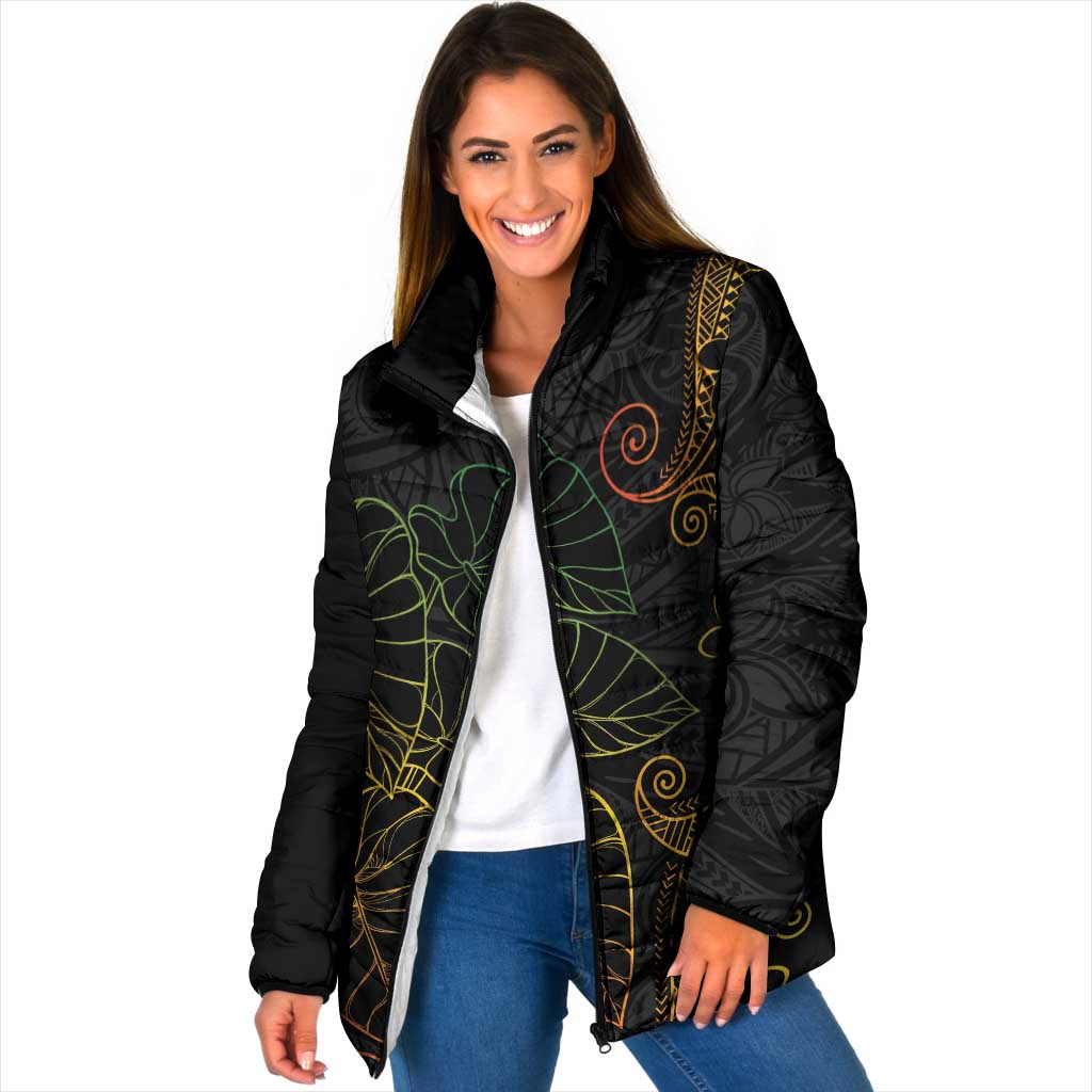Aloha Hawaii Kalo Padded Jacket Reggae Taro Polynesian Pattern - Polynesian Pride