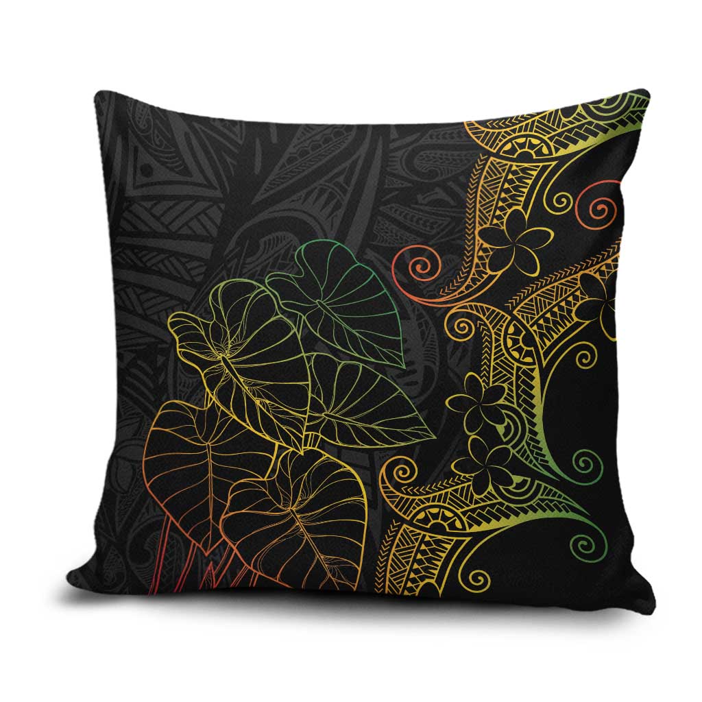Aloha Hawaii Kalo Pillow Cover Reggae Taro Polynesian Pattern LT14 Black - Polynesian Pride