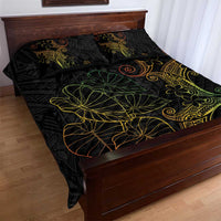 Aloha Hawaii Kalo Quilt Bed Set Reggae Taro Polynesian Pattern - Polynesian Pride