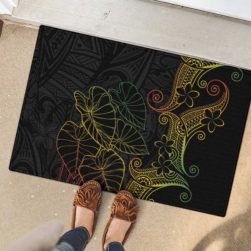 Aloha Hawaii Kalo Rubber Doormat Reggae Taro Polynesian Pattern - Polynesian Pride