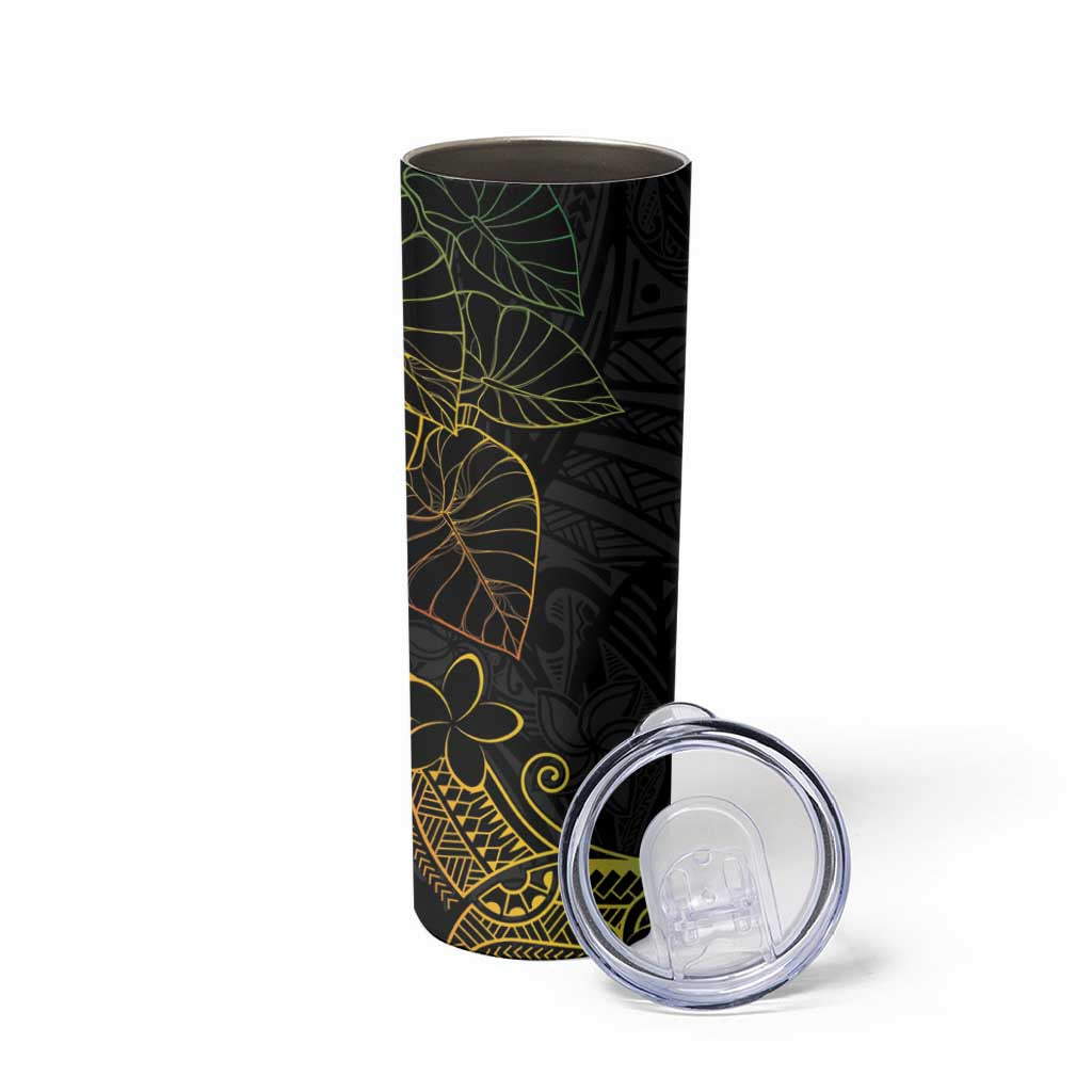 Aloha Hawaii Kalo Skinny Tumbler Reggae Taro Polynesian Pattern - Polynesian Pride