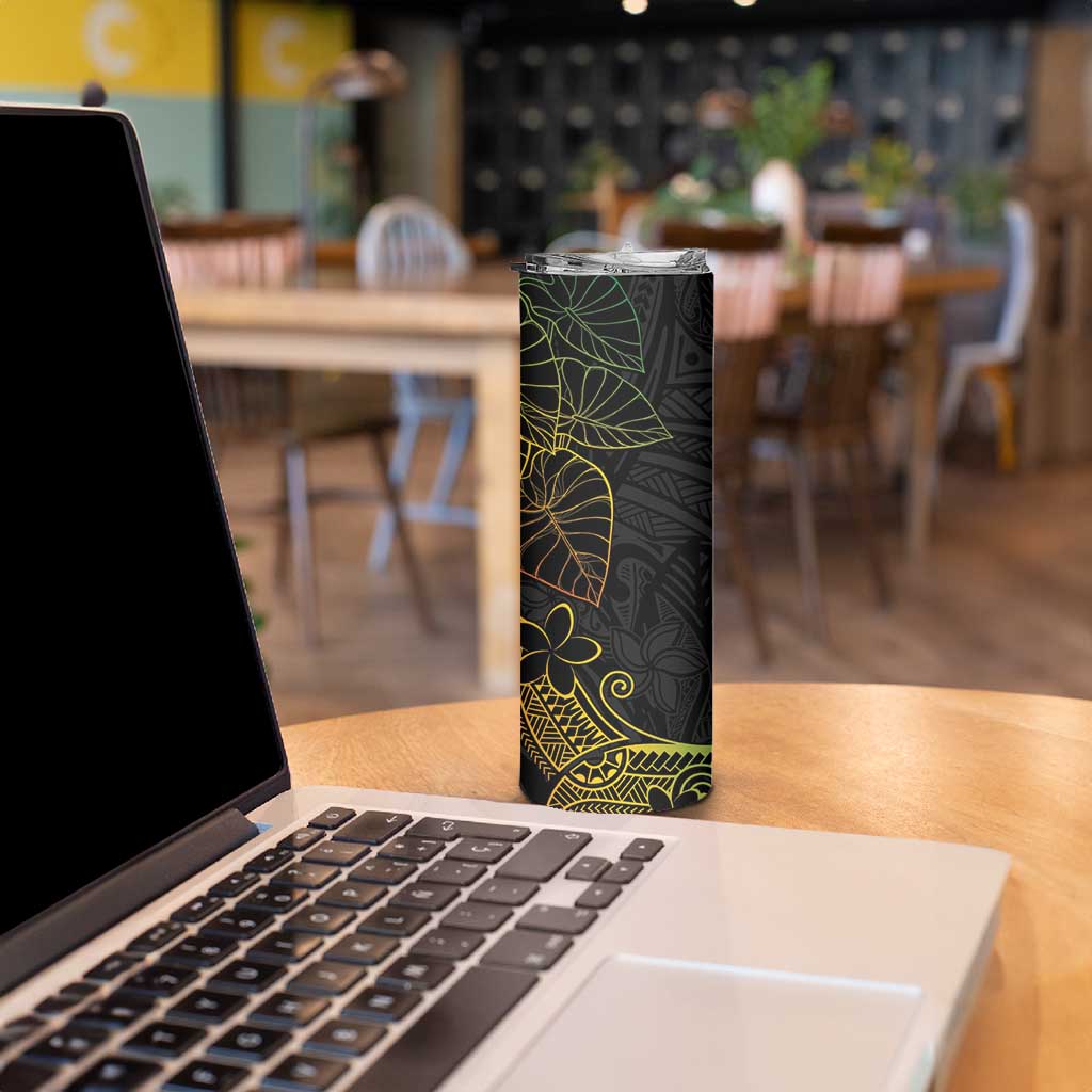 Aloha Hawaii Kalo Skinny Tumbler Reggae Taro Polynesian Pattern - Polynesian Pride