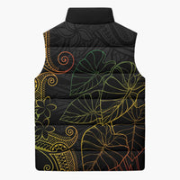 Aloha Hawaii Kalo Sleeveless Puffer Jacket Reggae Taro Polynesian Pattern - Polynesian Pride