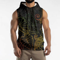 Aloha Hawaii Kalo Sleeveless Zip Hoodie Reggae Taro Polynesian Pattern - Polynesian Pride