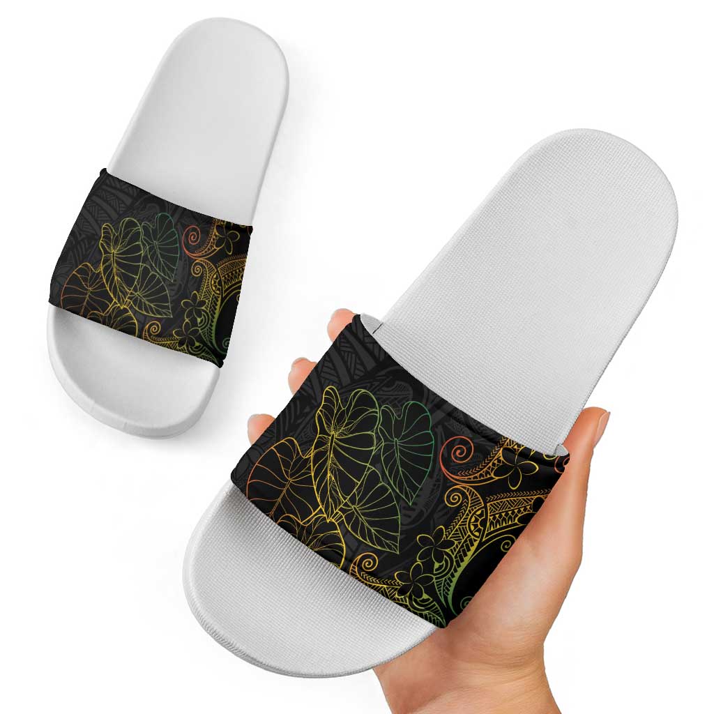 Aloha Hawaii Kalo Slide Sandals Reggae Taro Polynesian Pattern - Polynesian Pride