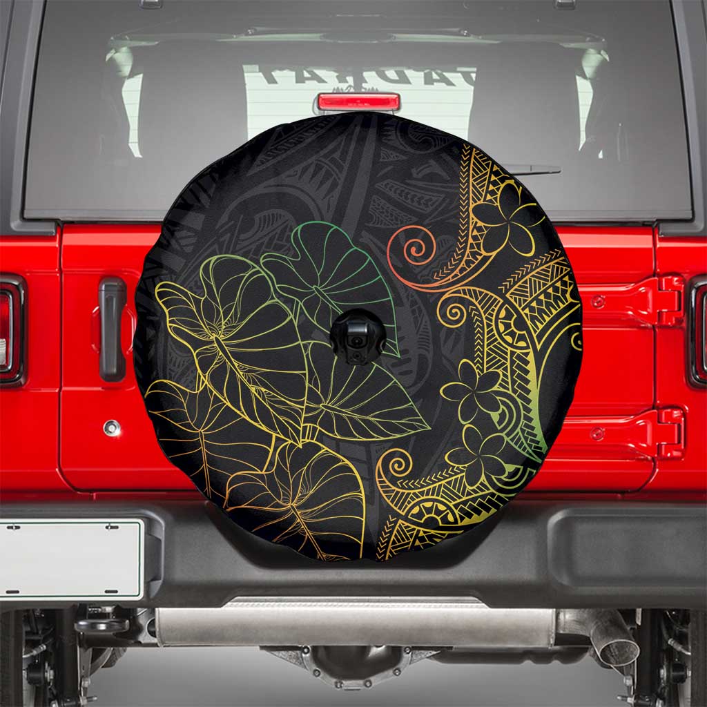 Aloha Hawaii Kalo Spare Tire Cover Reggae Taro Polynesian Pattern - Polynesian Pride