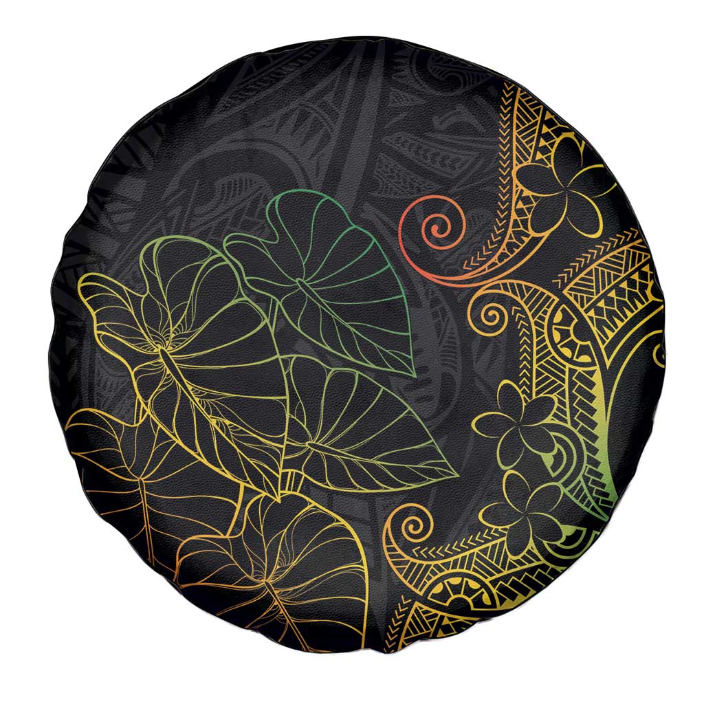 Aloha Hawaii Kalo Spare Tire Cover Reggae Taro Polynesian Pattern - Polynesian Pride