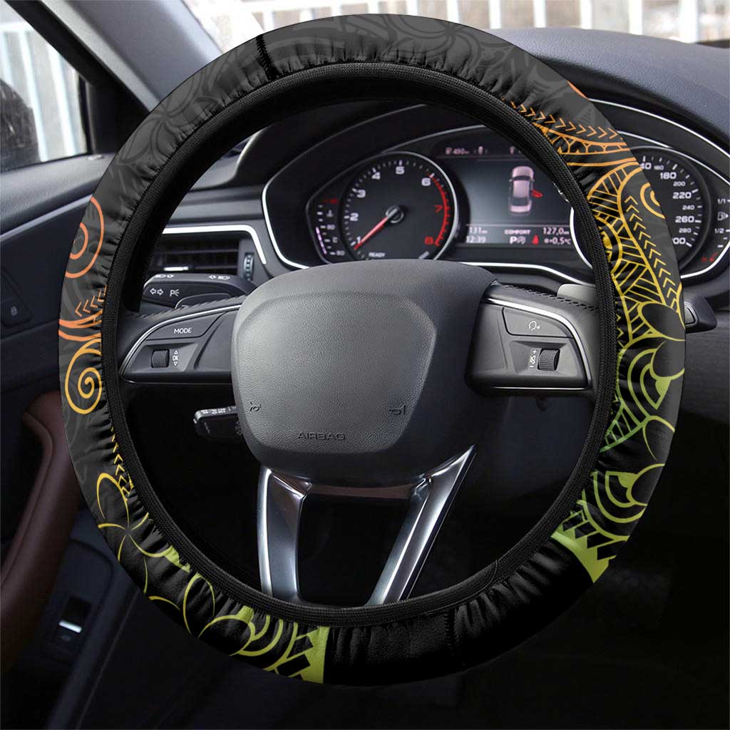 Aloha Hawaii Kalo Steering Wheel Cover Reggae Taro Polynesian Pattern - Polynesian Pride