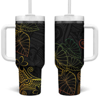 Aloha Hawaii Kalo Tumbler With Handle Reggae Taro Polynesian Pattern - Polynesian Pride