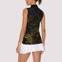Aloha Hawaii Kalo Women Sleeveless Polo Shirt Reggae Taro Polynesian Pattern - Polynesian Pride