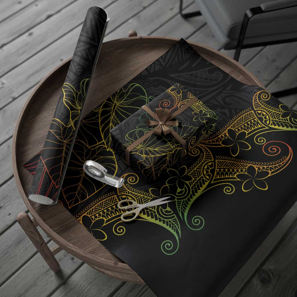 Aloha Hawaii Kalo Wrapping Paper Reggae Taro Polynesian Pattern - Polynesian Pride