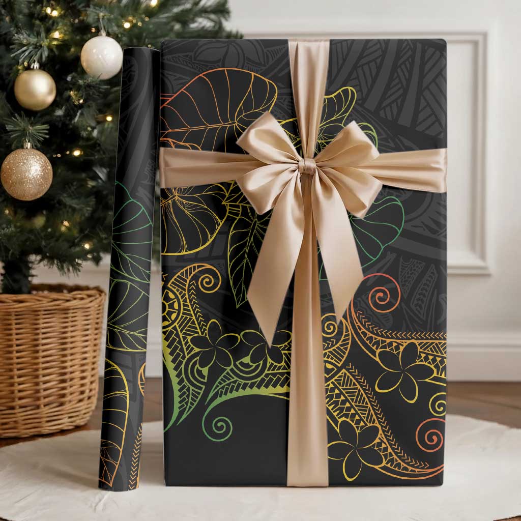 Aloha Hawaii Kalo Wrapping Paper Reggae Taro Polynesian Pattern - Polynesian Pride