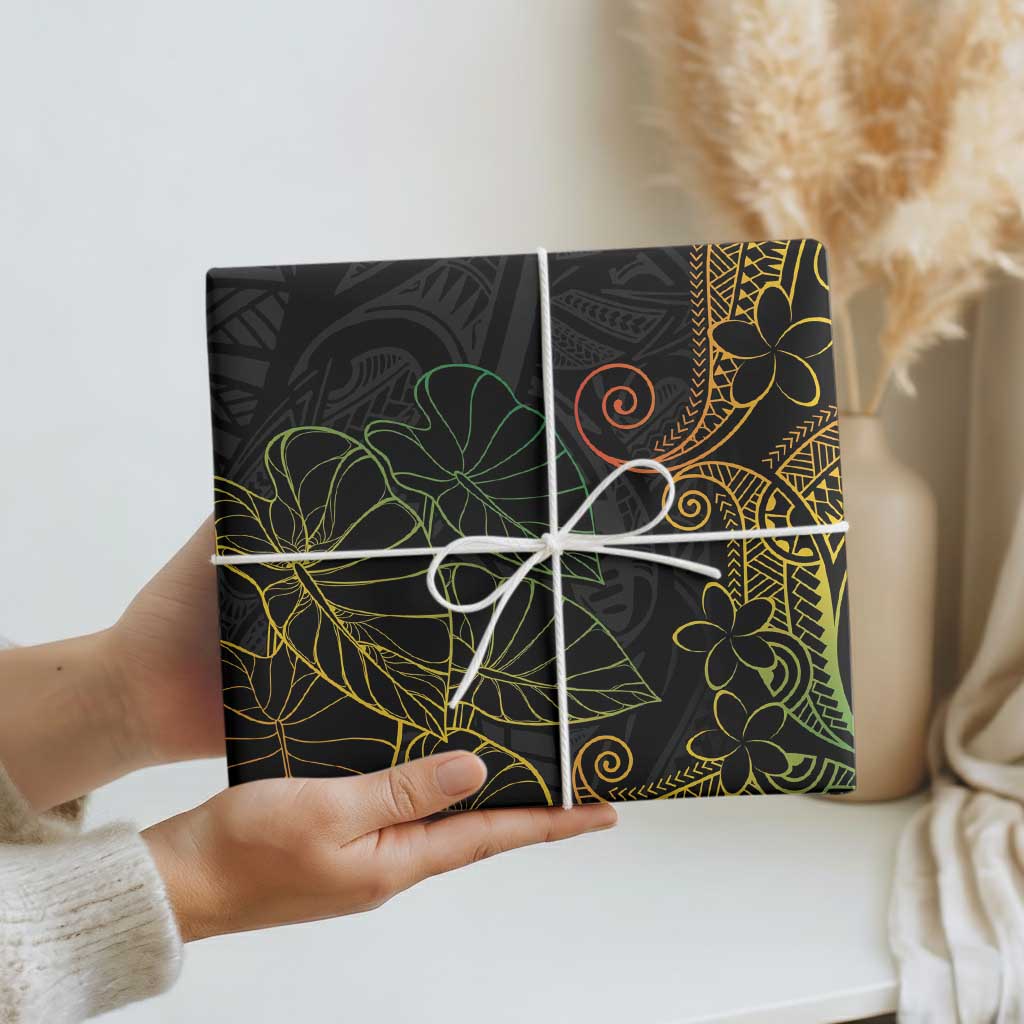 Aloha Hawaii Kalo Wrapping Paper Reggae Taro Polynesian Pattern - Polynesian Pride