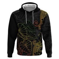 Aloha Hawaii Kalo Zip Hoodie Reggae Taro Polynesian Pattern - Polynesian Pride