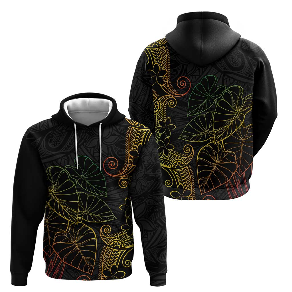 Aloha Hawaii Kalo Zip Hoodie Reggae Taro Polynesian Pattern - Polynesian Pride