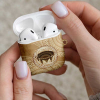 Tonga Skink Kava Bowl AirPods Case Vintage Tongan Ngatu Pattern