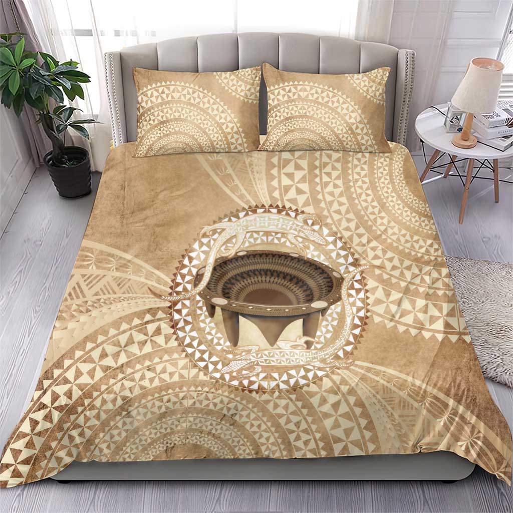 Tonga Skink Kava Bowl Bedding Set Vintage Tongan Ngatu Pattern LT14 - Polynesian Pride