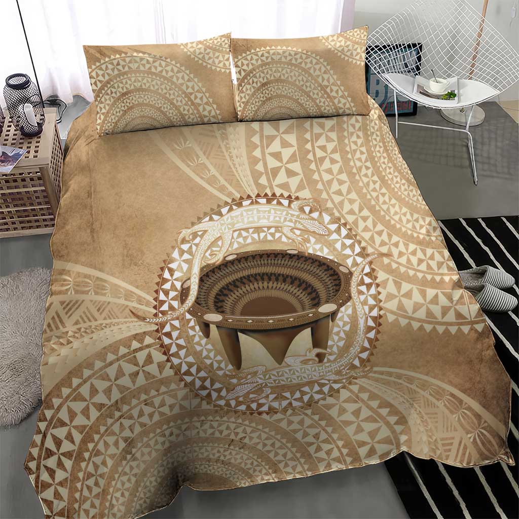 Tonga Skink Kava Bowl Bedding Set Vintage Tongan Ngatu Pattern LT14 - Polynesian Pride
