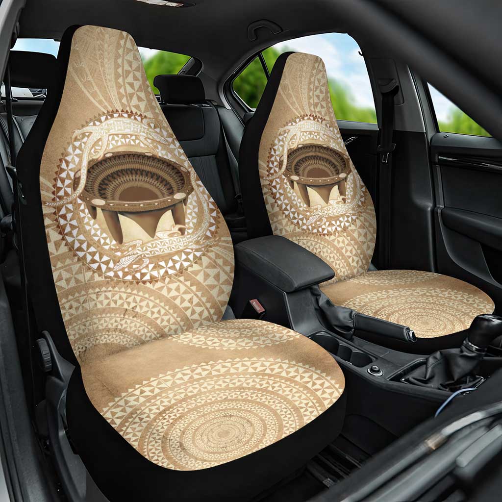 Tonga Skink Kava Bowl Car Seat Cover Vintage Tongan Ngatu Pattern