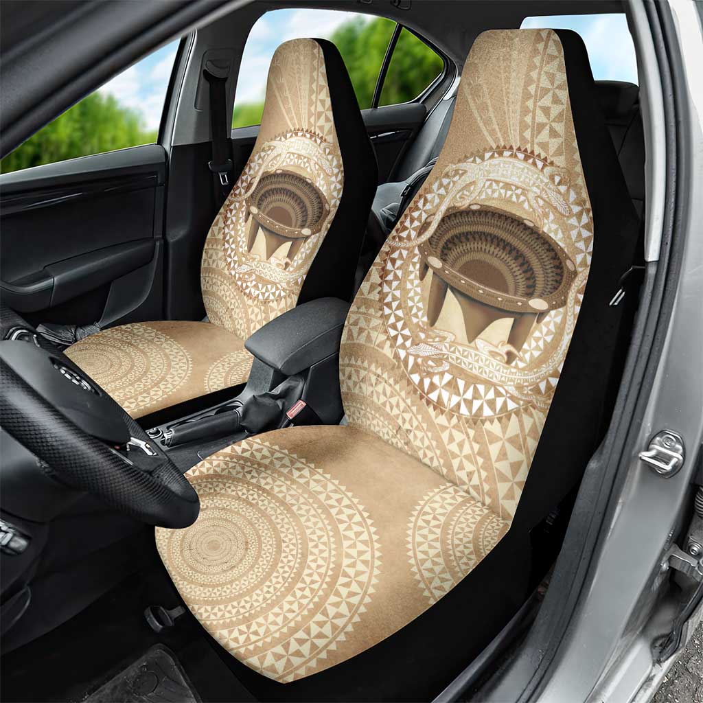 Tonga Skink Kava Bowl Car Seat Cover Vintage Tongan Ngatu Pattern