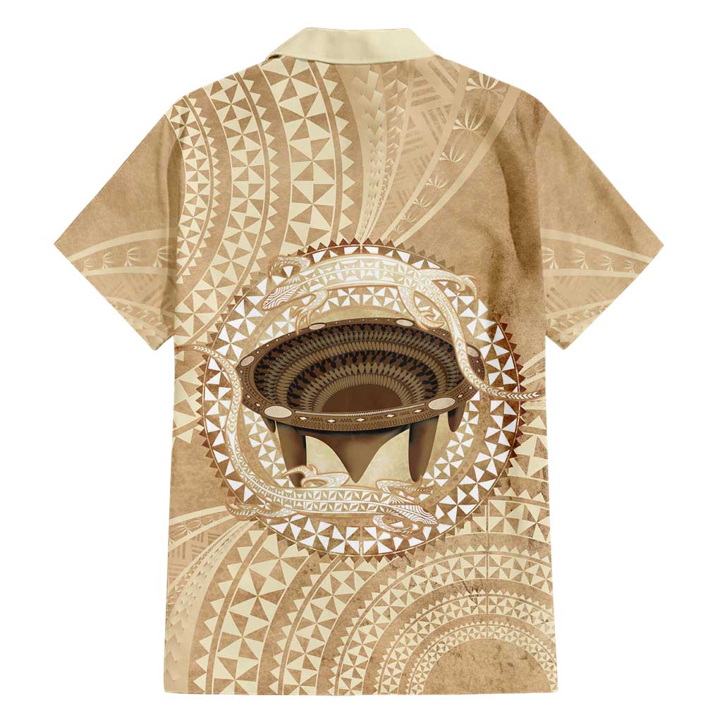 Tonga Skink Kava Bowl Family Matching Puletasi and Hawaiian Shirt Vintage Tongan Ngatu Pattern LT14 - Polynesian Pride