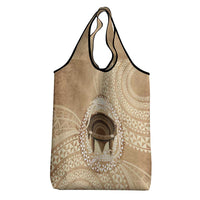 Tonga Skink Kava Bowl Grocery Bag Vintage Tongan Ngatu Pattern