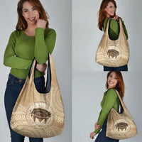 Tonga Skink Kava Bowl Grocery Bag Vintage Tongan Ngatu Pattern