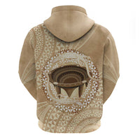 Tonga Skink Kava Bowl Hoodie Vintage Tongan Ngatu Pattern LT14 - Polynesian Pride