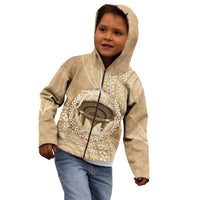 Tonga Skink Kava Bowl Kid Hoodie Vintage Tongan Ngatu Pattern