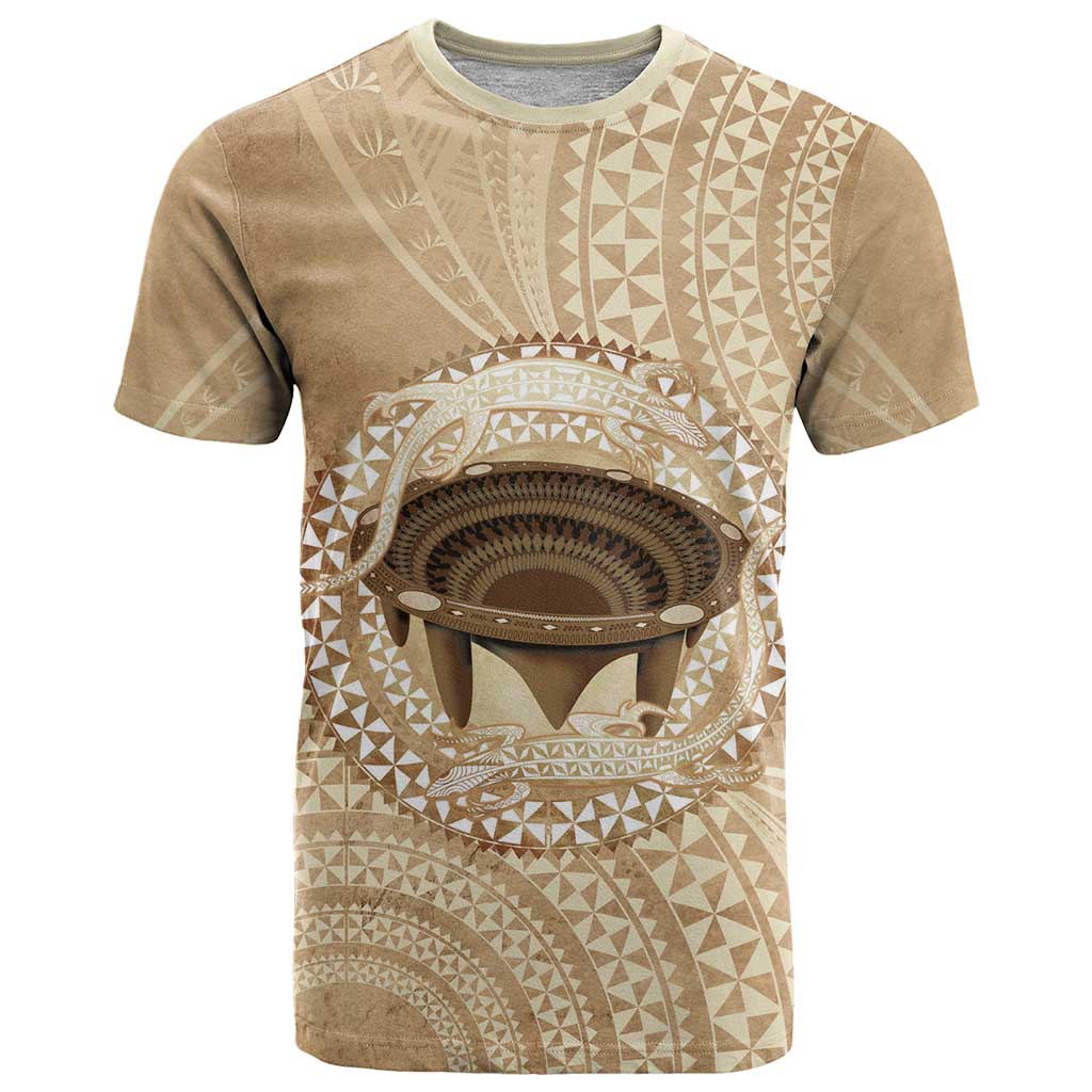 Tonga Skink Kava Bowl T Shirt Vintage Tongan Ngatu Pattern