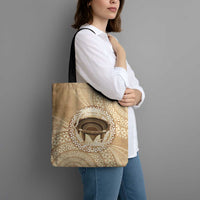 Tonga Skink Kava Bowl Tote Bag Vintage Tongan Ngatu Pattern