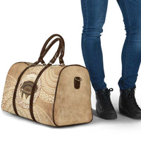 Tonga Skink Kava Bowl Travel Bag Vintage Tongan Ngatu Pattern