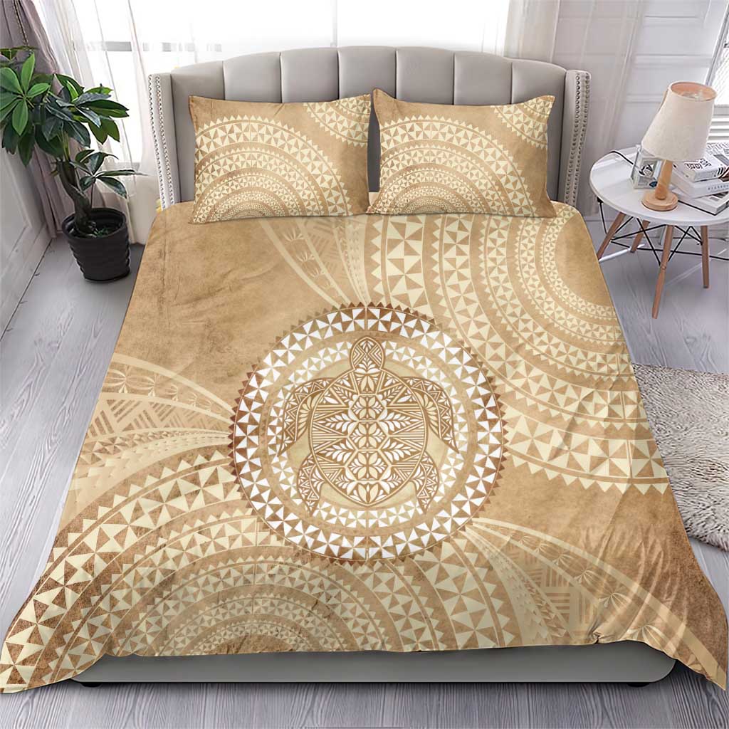 Tonga Ngatu Turtle Bedding Set Vintage Tongan Tapa Cloth LT14 - Polynesian Pride