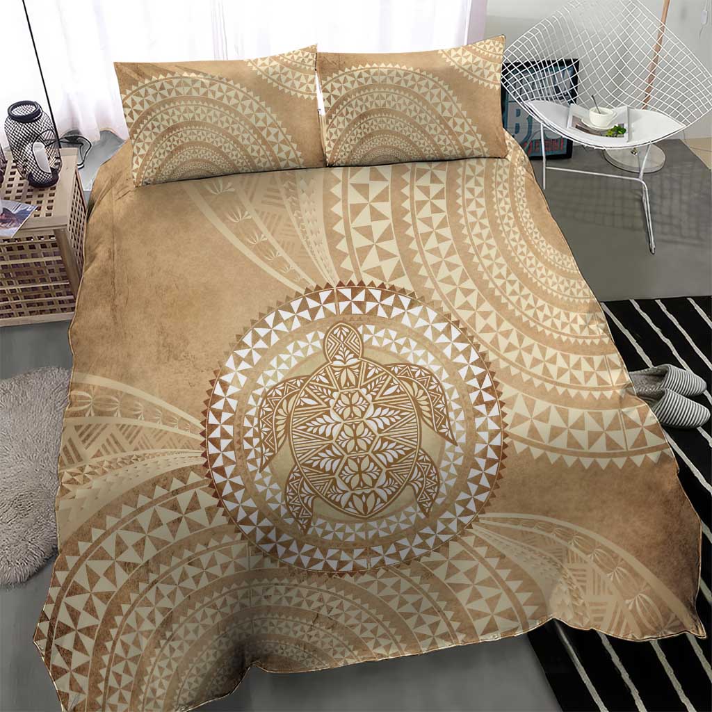 Tonga Ngatu Turtle Bedding Set Vintage Tongan Tapa Cloth LT14 - Polynesian Pride