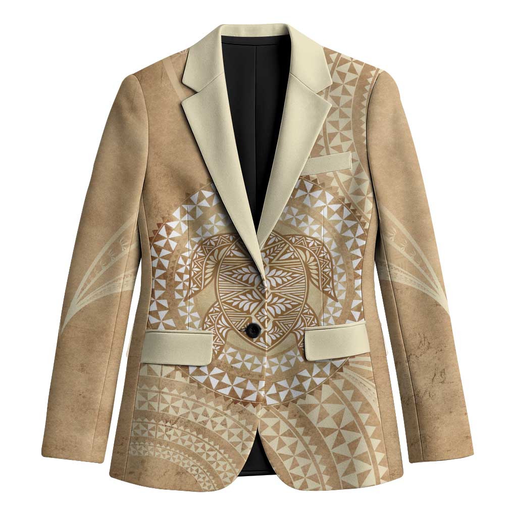 Tonga Ngatu Turtle Blazer Vintage Tongan Tapa Cloth