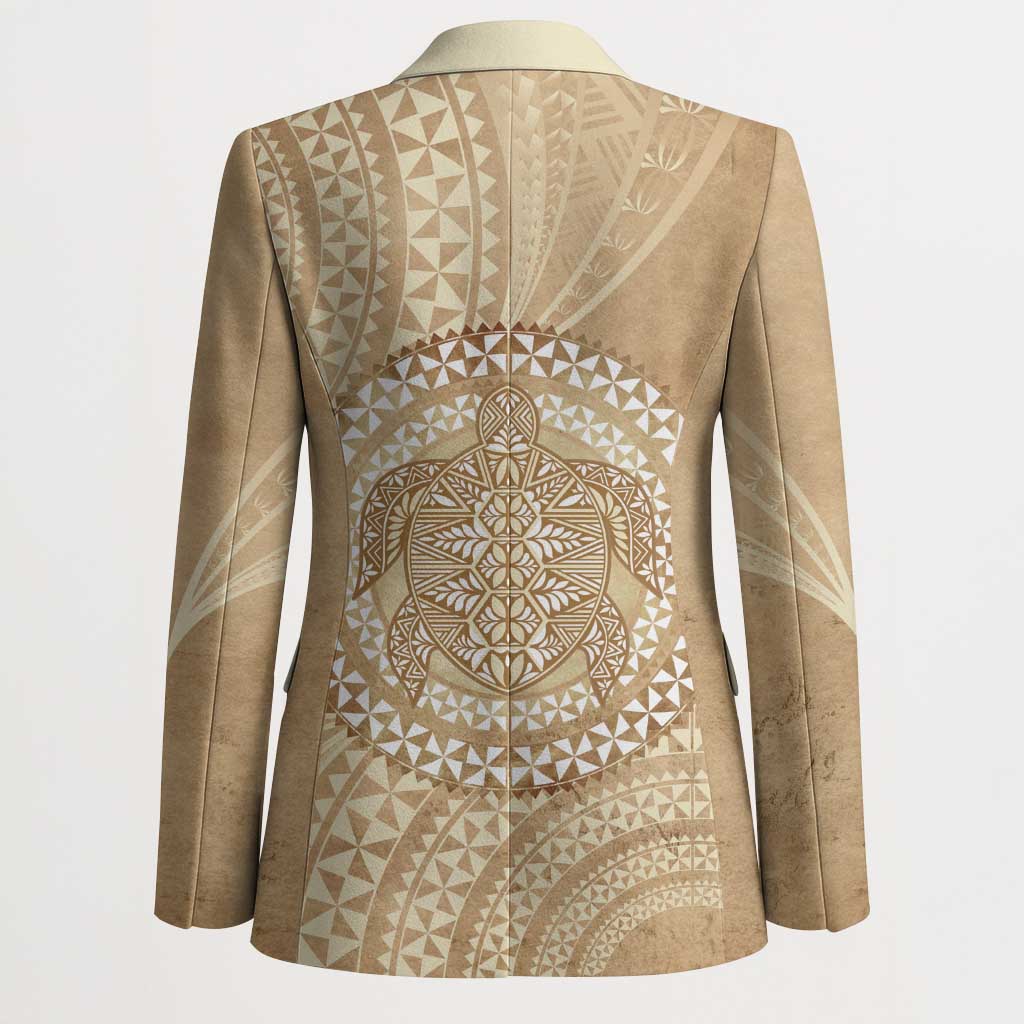 Tonga Ngatu Turtle Blazer Vintage Tongan Tapa Cloth